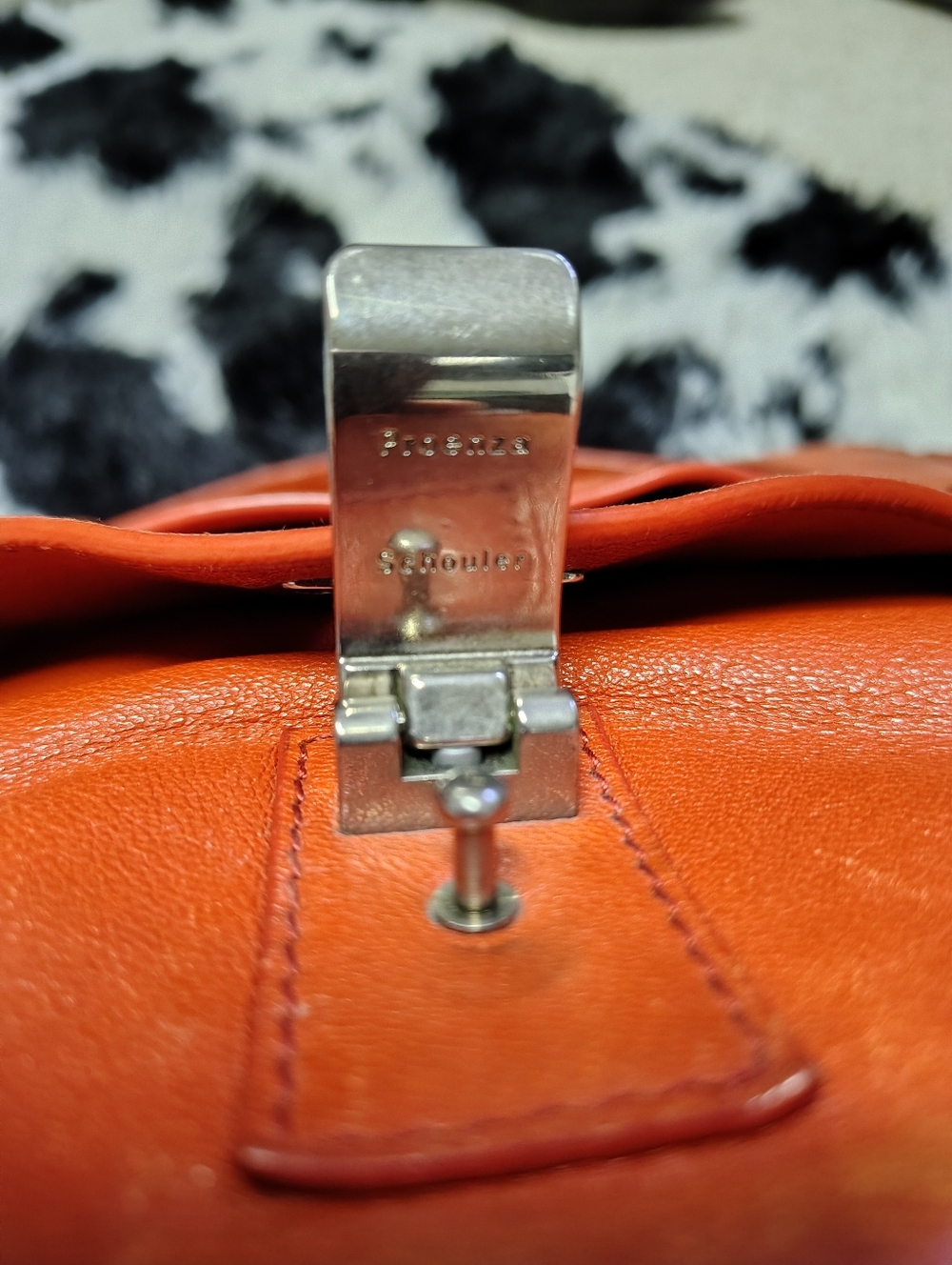 Proenza Leather Messenger Satchel | OS | Orange - Picture 3 of 12